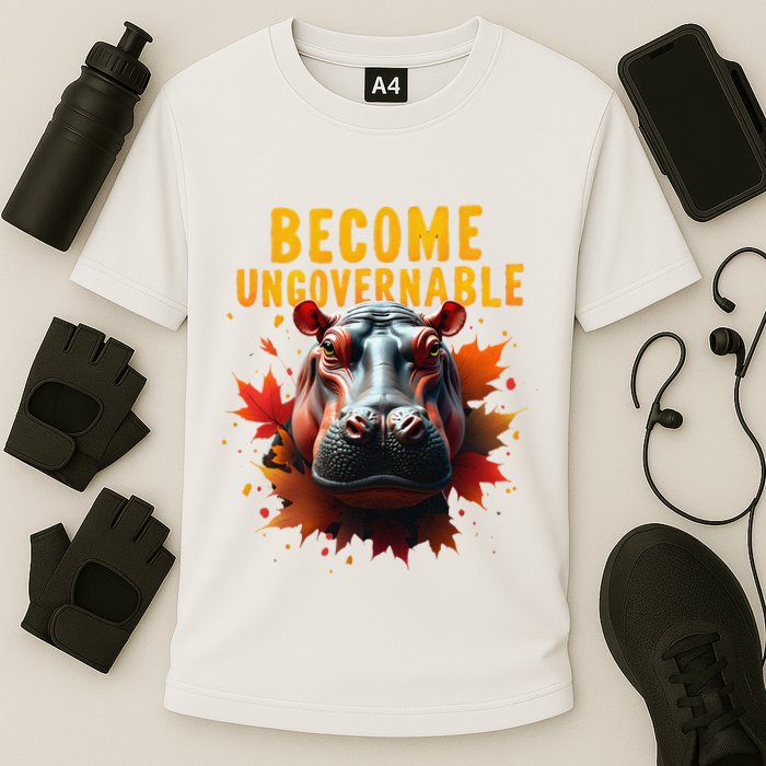 Become Ungovernable Funny Baby Hippo Moo Deng Funny Groovy Performance Shirt