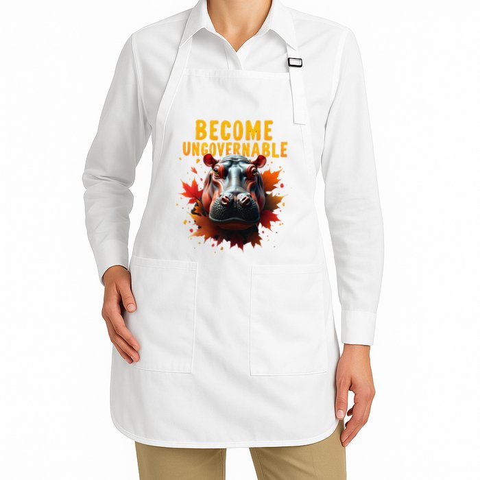 Become Ungovernable Funny Baby Hippo Moo Deng Funny Groovy Apron