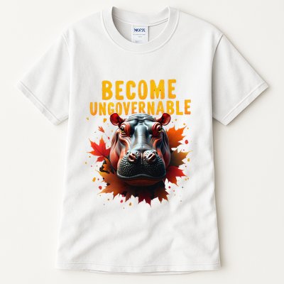 Become Ungovernable Funny Baby Hippo Moo Deng Funny Groovy Tall T-Shirt