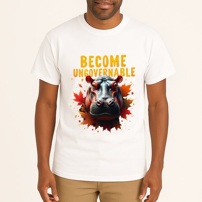 Become Ungovernable Funny Baby Hippo Moo Deng Funny Groovy Tall T-Shirt