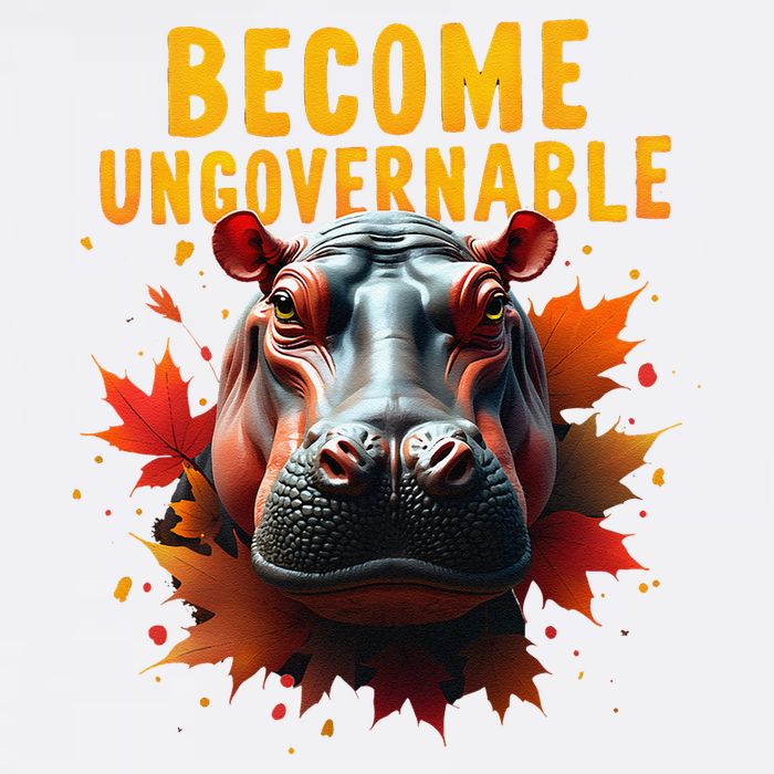 Become Ungovernable Funny Baby Hippo Moo Deng Funny Groovy Button