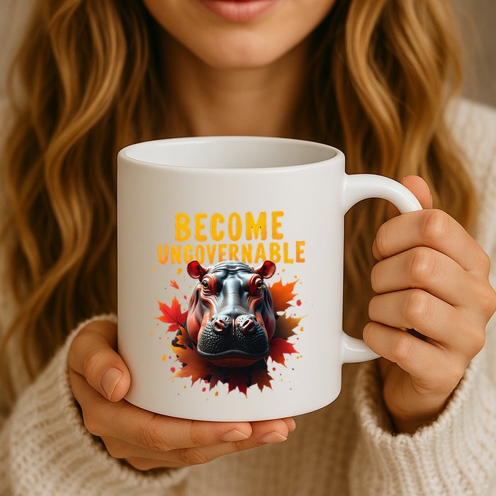 Become Ungovernable Funny Baby Hippo Moo Deng Funny Groovy Mug