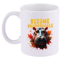 Become Ungovernable Funny Baby Hippo Moo Deng Funny Groovy 11oz C Handle Ceramic Mug