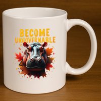 Become Ungovernable Funny Baby Hippo Moo Deng Funny Groovy 11oz C Handle Ceramic Mug