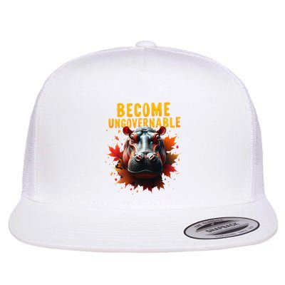 Become Ungovernable Funny Baby Hippo Moo Deng Funny Groovy Flatbill Hat