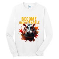 Become Ungovernable Funny Baby Hippo Moo Deng Funny Groovy Tall Long Sleeve T-Shirt