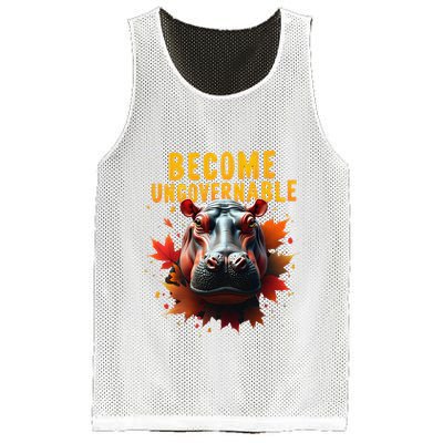 Become Ungovernable Funny Baby Hippo Moo Deng Funny Groovy Mesh Reversible Basketball Jersey Tank