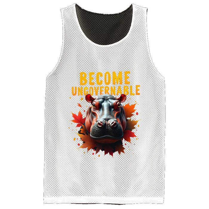 Become Ungovernable Funny Baby Hippo Moo Deng Funny Groovy Mesh Reversible Basketball Jersey Tank