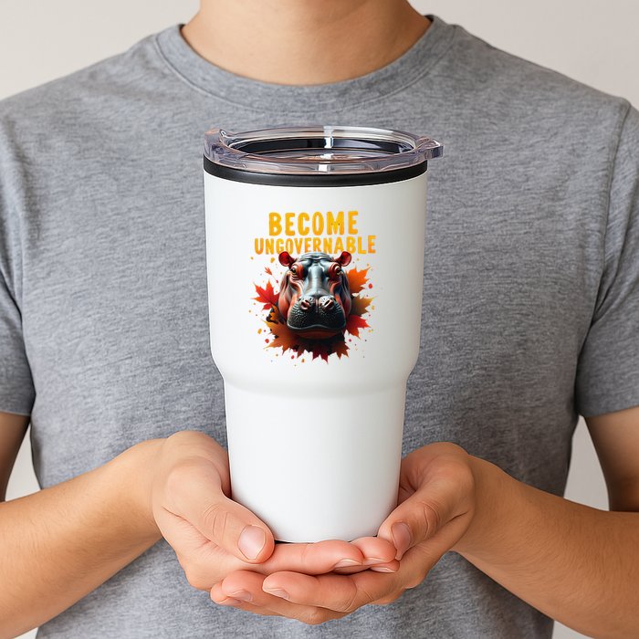 Become Ungovernable Funny Baby Hippo Moo Deng Funny Groovy Tumbler