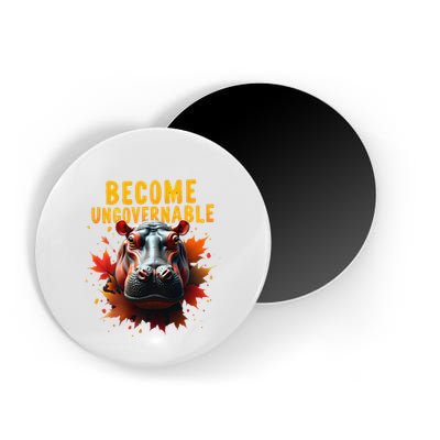 Become Ungovernable Funny Baby Hippo Moo Deng Funny Groovy Magnet