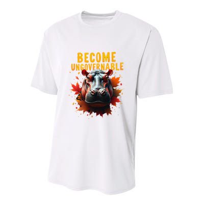 Become Ungovernable Funny Baby Hippo Moo Deng Funny Groovy Youth Performance Sprint T-Shirt