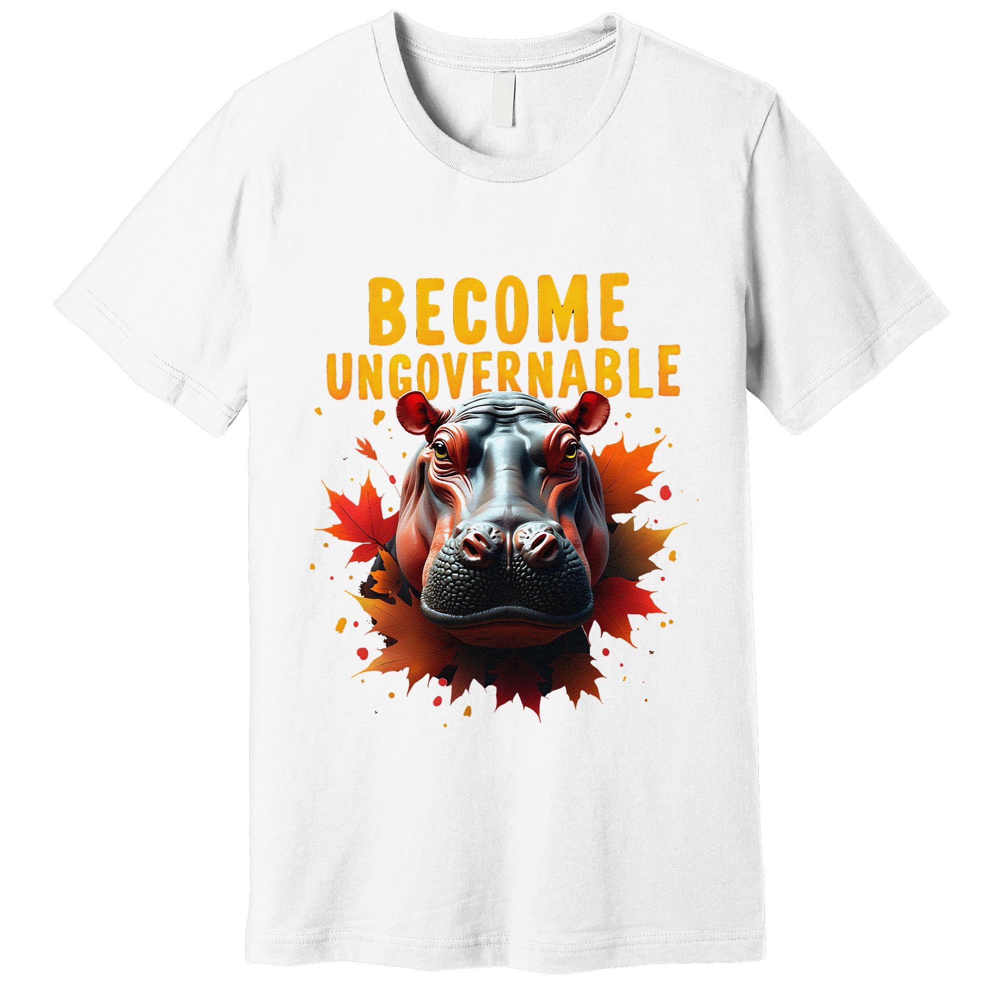 Become Ungovernable Funny Baby Hippo Moo Deng Funny Groovy Premium T-Shirt