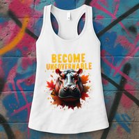 Become Ungovernable Funny Baby Hippo Moo Deng Funny Groovy Womens Tank Top