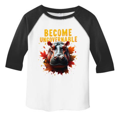 Become Ungovernable Funny Baby Hippo Moo Deng Funny Groovy Toddler Fine Jersey T-Shirt
