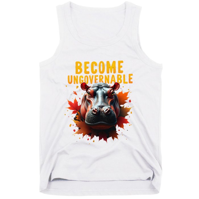 Become Ungovernable Funny Baby Hippo Moo Deng Funny Groovy Tank Top
