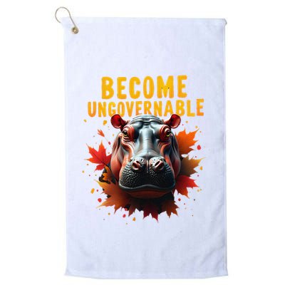 Become Ungovernable Funny Baby Hippo Moo Deng Funny Groovy Golf Towel