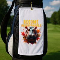 Become Ungovernable Funny Baby Hippo Moo Deng Funny Groovy Golf Towel