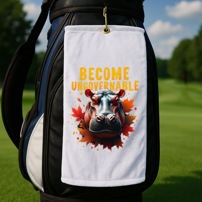 Become Ungovernable Funny Baby Hippo Moo Deng Funny Groovy Golf Towel