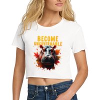 Become Ungovernable Funny Baby Hippo Moo Deng Funny Groovy Crop Top