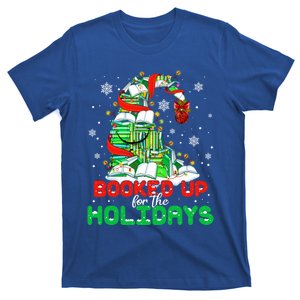 Booked Up For The Holidays Books Christmas Tree Book Lovers Cool Gift T-Shirt