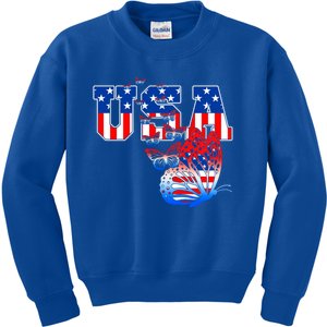 Butterfly Usa Flag Funny 4th Of July Daughter Mom Cute Gift Kids Sweatshirt