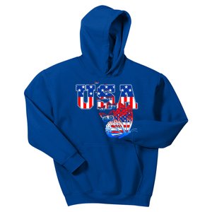 Butterfly Usa Flag Funny 4th Of July Daughter Mom Cute Gift Kids Hoodie