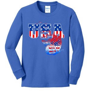 Butterfly Usa Flag Funny 4th Of July Daughter Mom Cute Gift Kids Long Sleeve Shirt