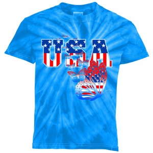 Butterfly Usa Flag Funny 4th Of July Daughter Mom Cute Gift Kids Tie-Dye T-Shirt