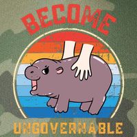 Become Ungovernable Funny Moo Deng Baby Hippo Legacy Tie Dye Trucker Hat