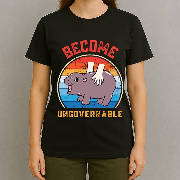 Become Ungovernable Funny Moo Deng Baby Hippo T-Shirt