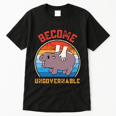 Become Ungovernable Funny Moo Deng Baby Hippo Tall T-Shirt