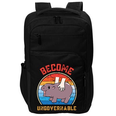 Become Ungovernable Funny Moo Deng Baby Hippo Impact Tech Backpack