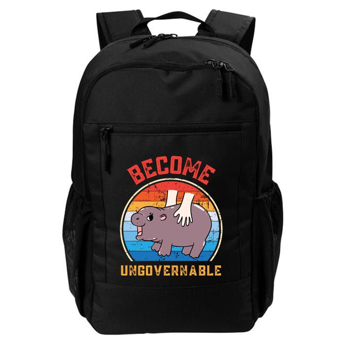 Become Ungovernable Funny Moo Deng Baby Hippo Backpack
