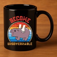Become Ungovernable Funny Moo Deng Baby Hippo 11oz C Handle Ceramic Mug