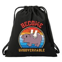 Become Ungovernable Funny Moo Deng Baby Hippo Drawstring Bag