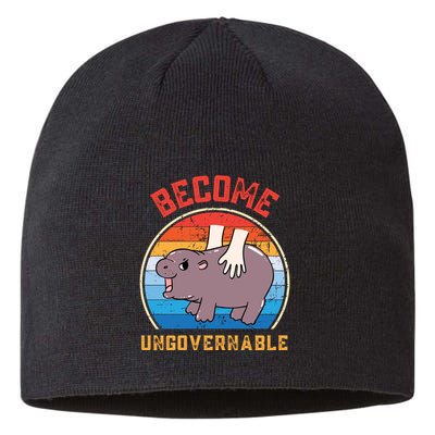 Become Ungovernable Funny Moo Deng Baby Hippo Sustainable Beanie