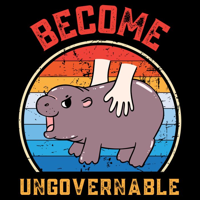 Become Ungovernable Funny Moo Deng Baby Hippo 16 in Basic Backpack