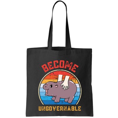 Become Ungovernable Funny Moo Deng Baby Hippo Bag