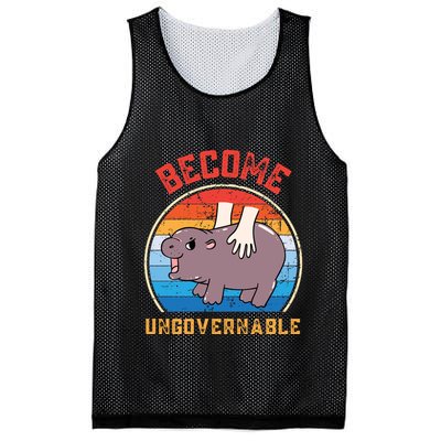 Become Ungovernable Funny Moo Deng Baby Hippo Mesh Reversible Basketball Jersey Tank