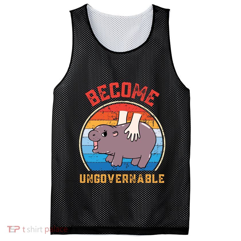 Become Ungovernable Funny Moo Deng Baby Hippo Mesh Reversible Basketball Jersey Tank