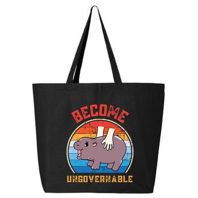 Become Ungovernable Funny Moo Deng Baby Hippo 25L Jumbo Tote