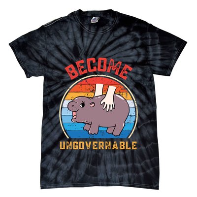 Become Ungovernable Funny Moo Deng Baby Hippo Tie-Dye T-Shirt