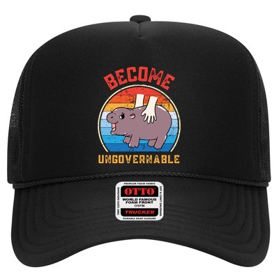 Become Ungovernable Funny Moo Deng Baby Hippo Trucker Hat