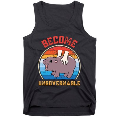 Become Ungovernable Funny Moo Deng Baby Hippo Tank Top