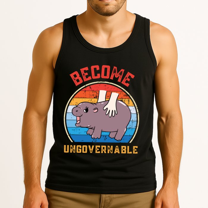 Become Ungovernable Funny Moo Deng Baby Hippo Tank Top