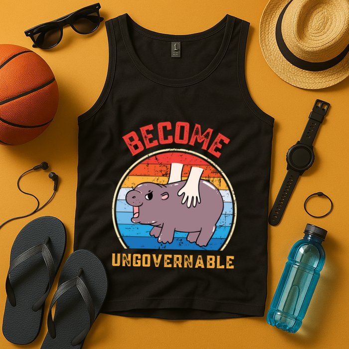 Become Ungovernable Funny Moo Deng Baby Hippo Tank Top