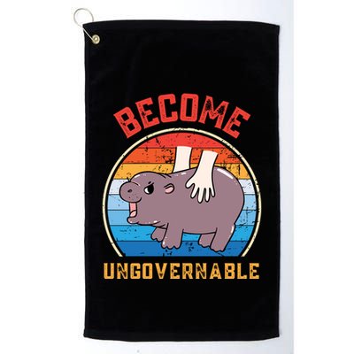 Become Ungovernable Funny Moo Deng Baby Hippo Golf Towel