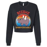 Become Ungovernable Funny Moo Deng Baby Hippo Cropped Pullover Crew