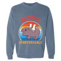 Become Ungovernable Funny Moo Deng Baby Hippo Garment-Dyed Sweatshirt