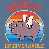 Become Ungovernable Funny Moo Deng Baby Hippo Garment-Dyed Sweatshirt